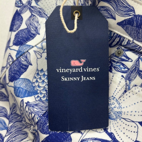 Vineyard Vines Womens Size 6 Skinny Jeans White Cap Cordia Floral Print New NWT - Picture 8 of 16